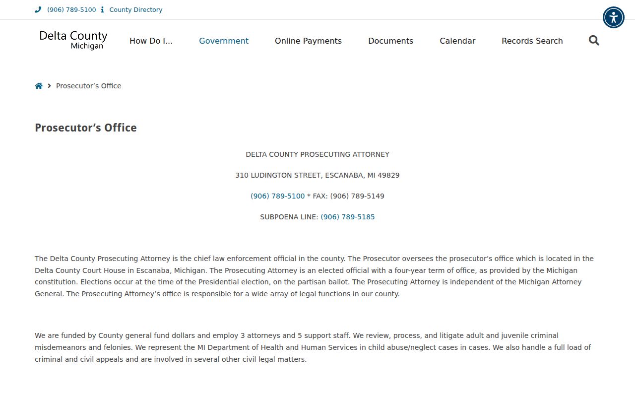 Delta County Prosecuting Attorney criminal court case information