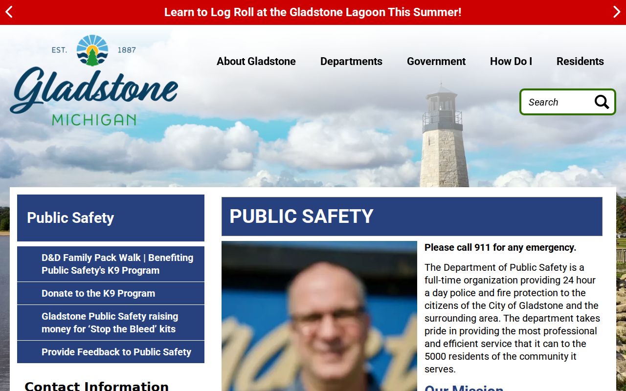 Gladstone record check Public Safety department records source