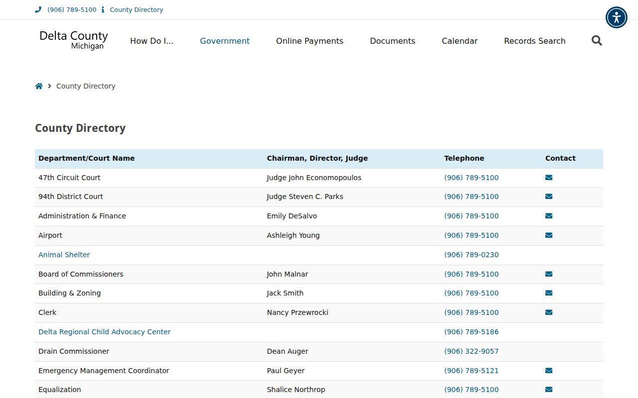 Delta County criminal records directory and county contacts
